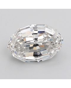 Lab Created 4.62 Carat Step Cut Oval Diamond