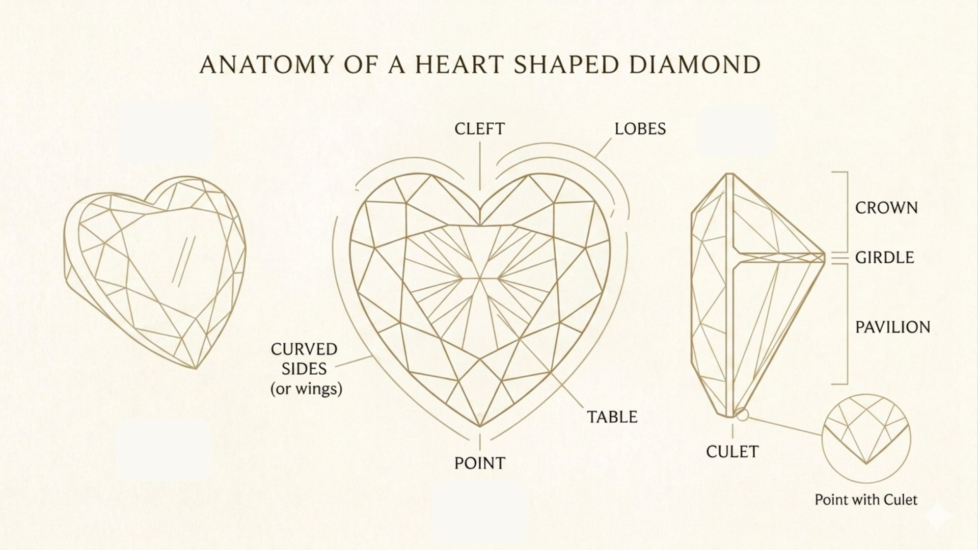 Anatomy of heart shaped diamond
