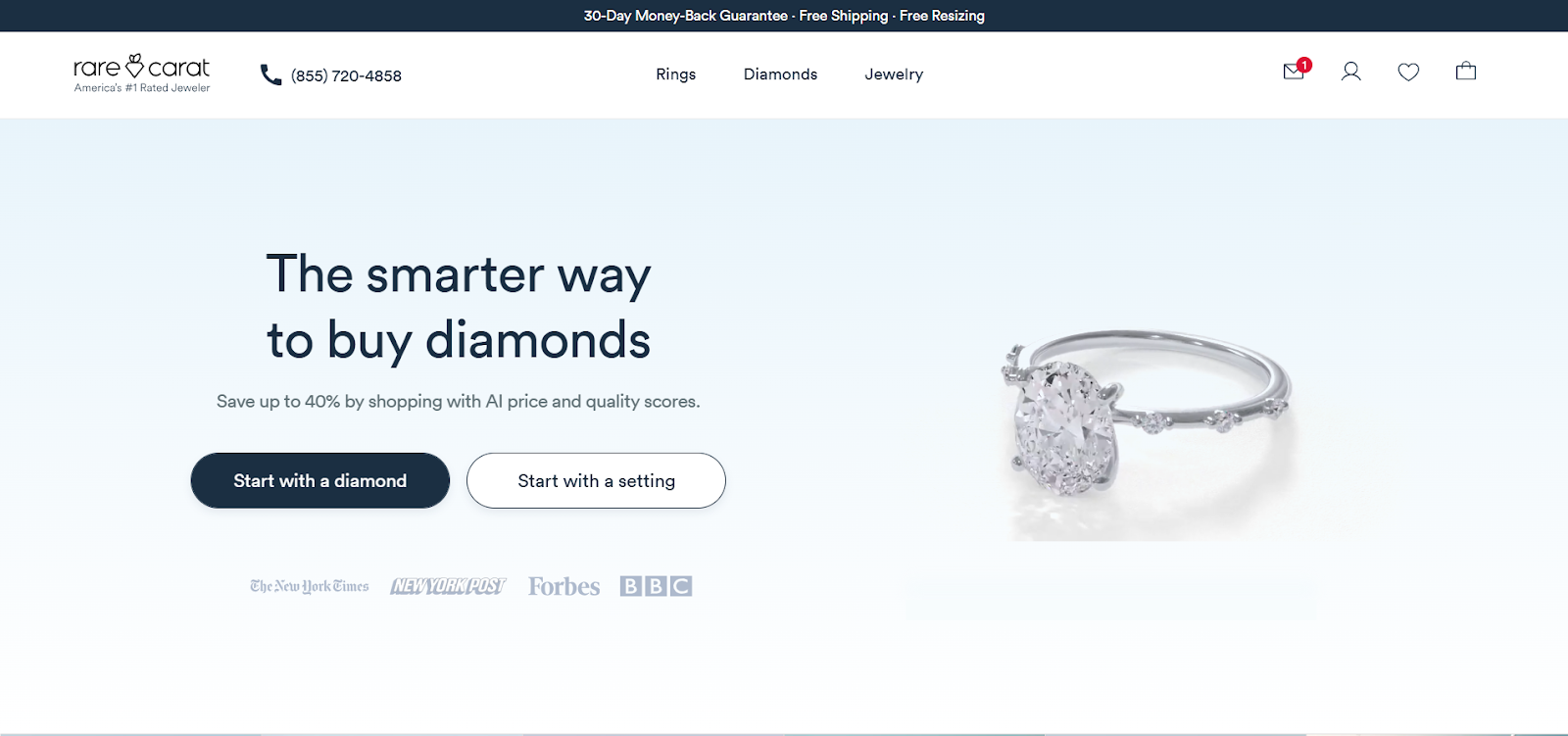 Rare Carat homepage