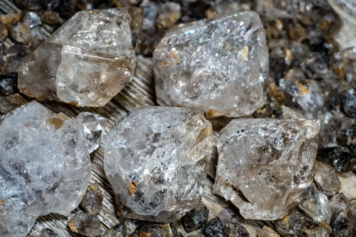Rough uncut natural diamonds