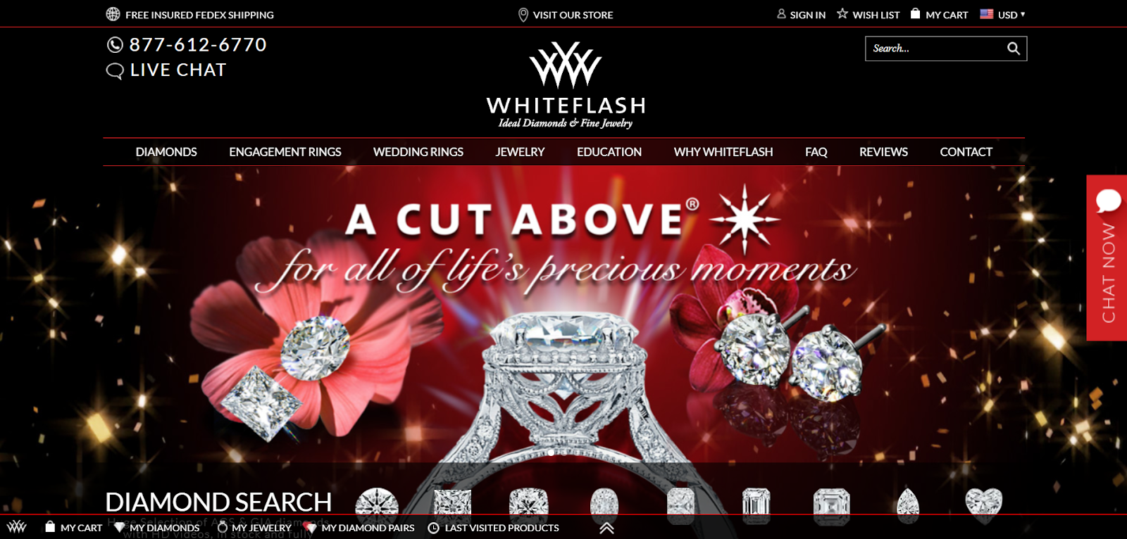 Whiteflash homepage
